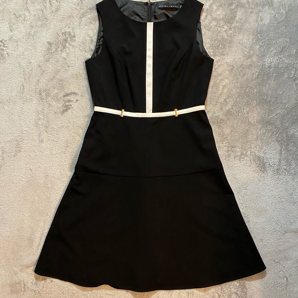 Ivanka Trump Black & White Sleeveless Dress